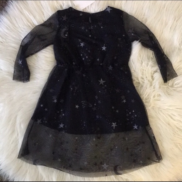 H&M Blue Sheer Tulle LS Dress W/Peter Pan Collar - Picture 4 of 7